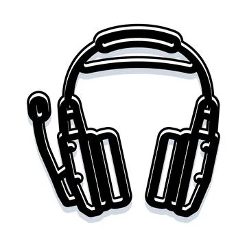 Gaming headset with microphone vector icon concept Stock Illustration