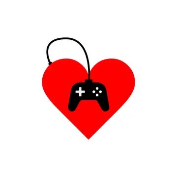 Gaming in heart 스톡 일러스트