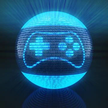 Gaming icon on globe formed by binary code Stock Illustration
