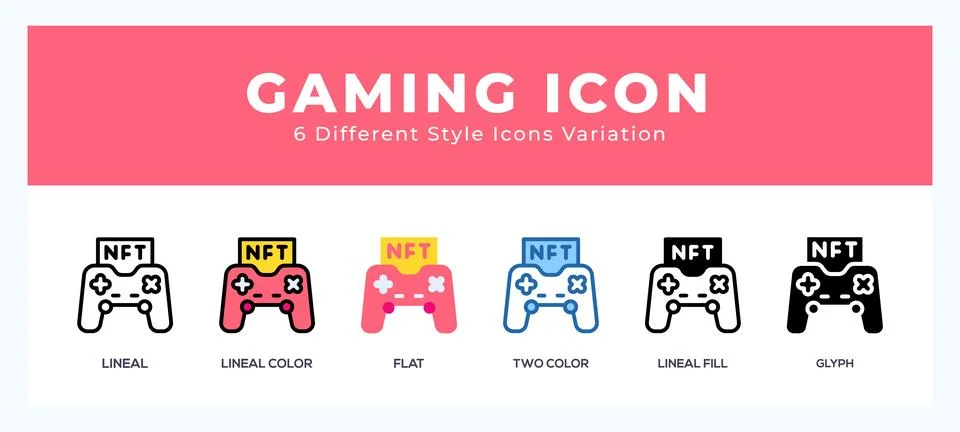 Gaming icon set. Design elements for logo Stock Illustration