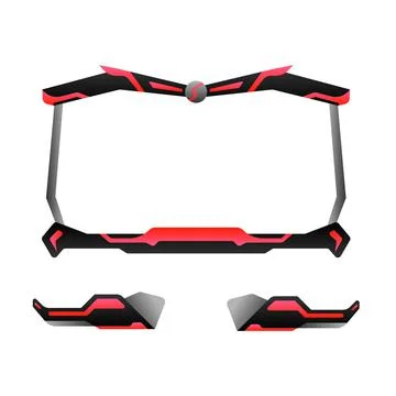 Gaming interface fantasy streaming overlay video border frame Stock Illustration