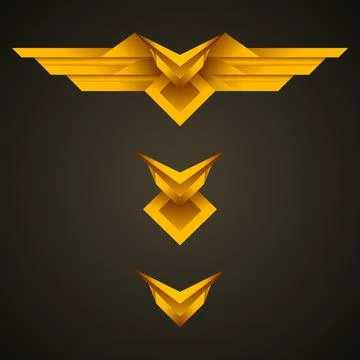 Gaming interface golden achievement level badge for ui design Stock Illustration