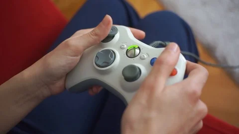 Gaming With Joypad Stock Footage 103414397