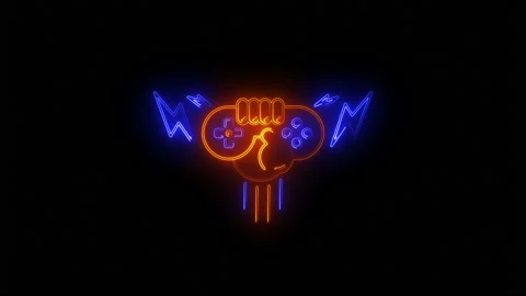 Gaming joypad neon Stock Footage 141199939