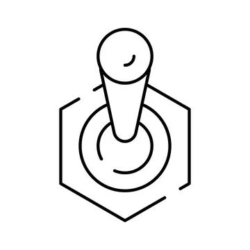 Gaming joystick controller black line art icon Stock Illustration