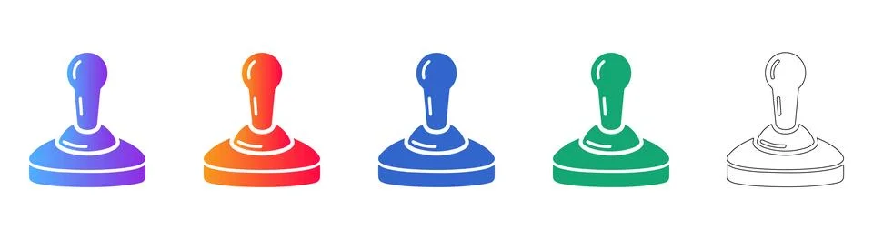 Gaming Joystick Controller Icons Stock Illustration