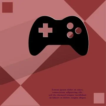 Gaming Joystick. Flat modern web design on a flat geometric abstract background Illustrazione stock