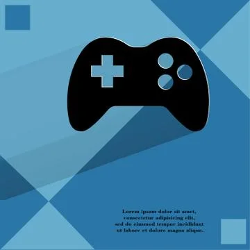 Gaming Joystick. Flat modern web design on a flat geometric abstract background Stock Illustration