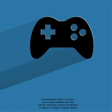 Gaming Joystick. Flat modern web button with long shadow and space for your text イラスト素材