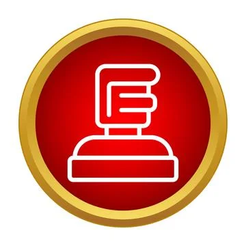 Gaming joystick game controller icon on red circle Stock Illustration