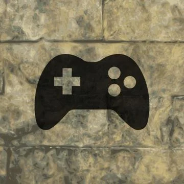 Gaming Joystick icon flat design with abstract background Illustrazione stock