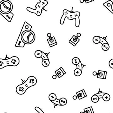 Gaming Joystick Vector Seamless Pattern Stockillustratie