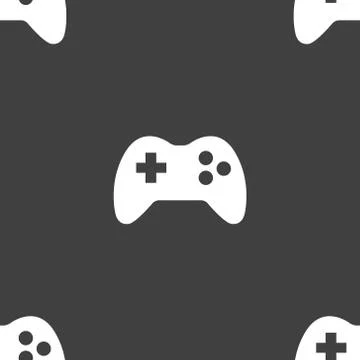 Gaming Joystick web icon. flat design. Seamless pattern. イラスト素材