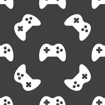 Gaming Joystick web icon. flat design. Seamless pattern. Stockillustratie