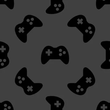 Gaming Joystick web icon. flat design. Seamless pattern. Stockillustratie