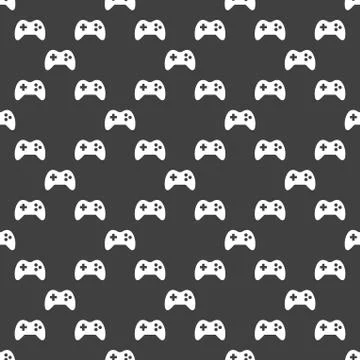 Gaming Joystick web icon. flat design. Seamless pattern. イラスト素材