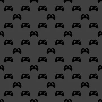 Gaming Joystick web icon. flat design. Seamless pattern. イラスト素材