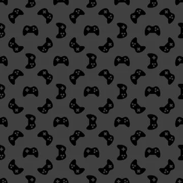 Gaming Joystick web icon. flat design. Seamless pattern. Illustrazione stock