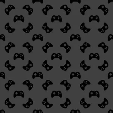Gaming Joystick web icon. flat design. Seamless pattern. イラスト素材