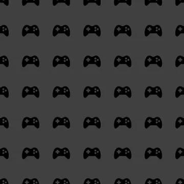 Gaming Joystick web icon. flat design. Seamless pattern. Illustrazione stock