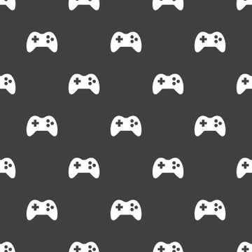 Gaming Joystick web icon. flat design. Seamless pattern. Stockillustratie