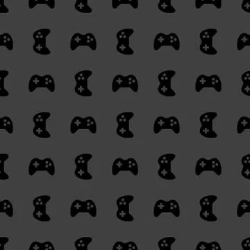 Gaming Joystick web icon. flat design. Seamless pattern. Stock Illustration