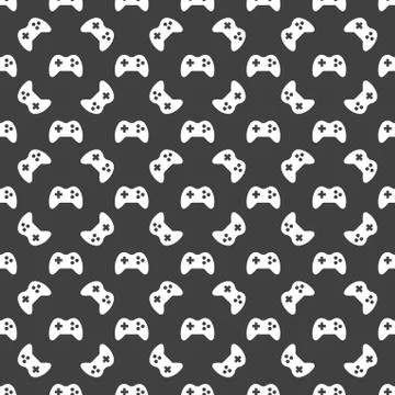 Gaming Joystick web icon. flat design. Seamless pattern. Illustrazione stock
