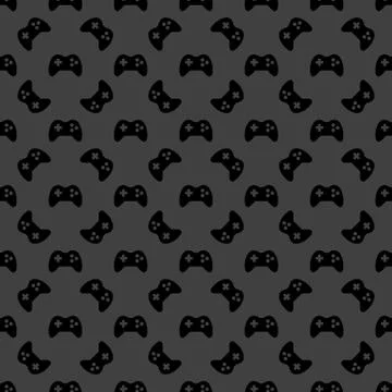 Gaming Joystick web icon. flat design. Seamless pattern. イラスト素材