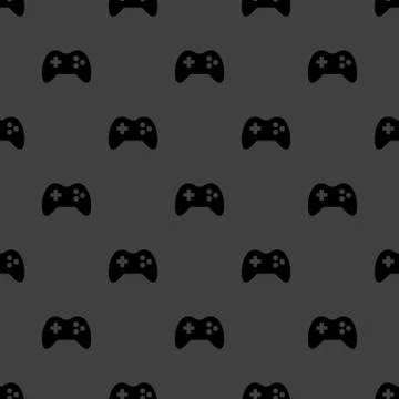 Gaming Joystick web icon. flat design. Seamless pattern. Illustrazione stock