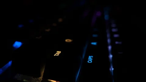 Gaming Keyboard 4K RGB Stock Footage