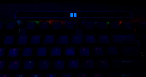 Gaming Keyboard with Audio Meter RGB 4K Stock Footage 170957718