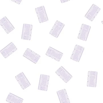 Gaming keyboard glyph seamless pattern Stock Illustration