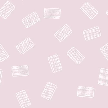 Gaming keyboard line seamless pattern 스톡 일러스트