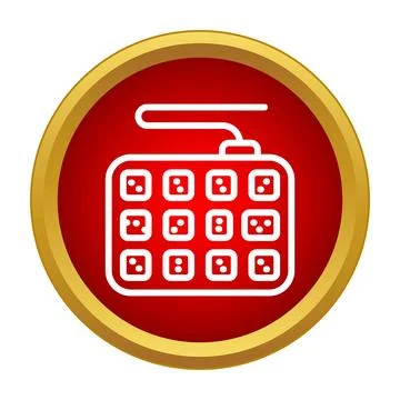Gaming keyboard numeric keypad dice icon button Stock Illustration