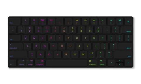 Gaming keyboard with RGB light effect isolated on white background Stock Illustration