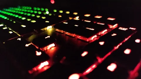 Gaming keyboard RGB lights Stock Footage
