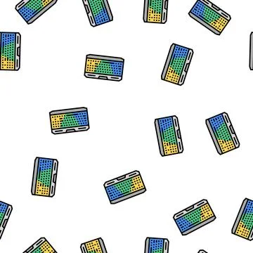 Gaming keyboard vector seamless pattern Stock Illustration