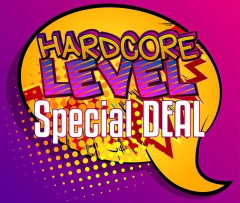Gaming level, Game progress related special offer, sale words, quote on Comic イラスト素材