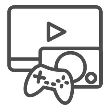 Gaming line icon. Game console vector illustration isolated on white. Play video Illustrazione stock