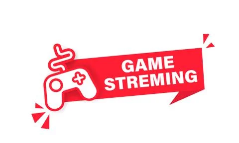 Gaming live streaming. Webcast Button, icon, emblem, labe. Streamers. Stock Illustration
