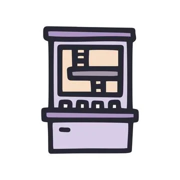 Gaming machine color vector doodle simple icon Stock Illustration