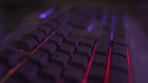 Gaming mechanical PC keyboard showing footage Stock Footage 290944851