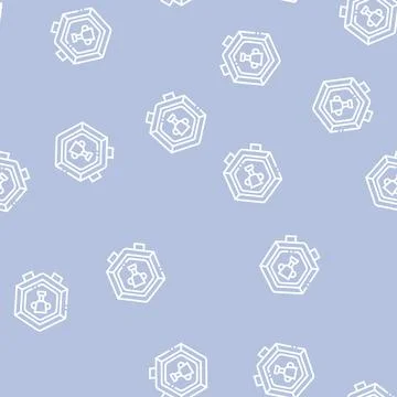 Gaming medallion line seamless pattern Ilustração Stock