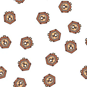 Gaming medallion vector seamless pattern 库存插图