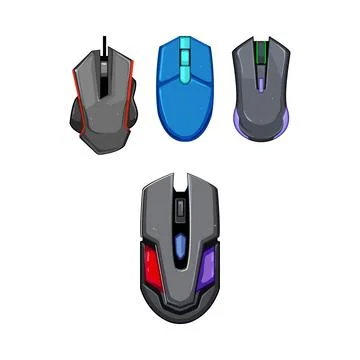 Gaming mice collection setup for e sports performance Stock Illustration