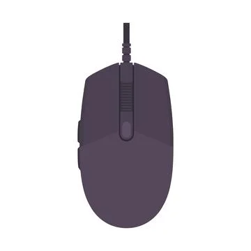 Gaming Mouse Flat Illustration. Clean Icon Design Element on Isolated White.. Stock Illustration