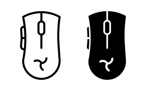 Gaming mouse icon. Gaming device symbol. Computer wireless mouse controller.. Stock Illustration