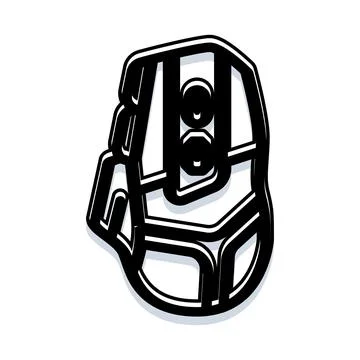 Gaming mouse peripheral device technology illustration Illustrazione stock
