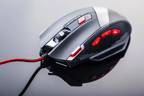 Gaming mouse with red buttons Stock Photos