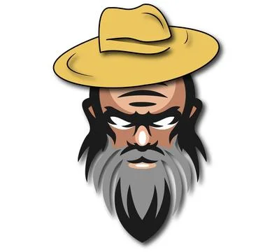 Gaming Old Man Beard Logo Vector File Illustrazione stock